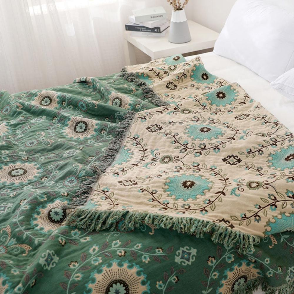 Retro Mandala Reversible Blanket — product close-up