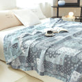 Mosaic Pattern Cotton Gauze Blanket — lifestyle shot