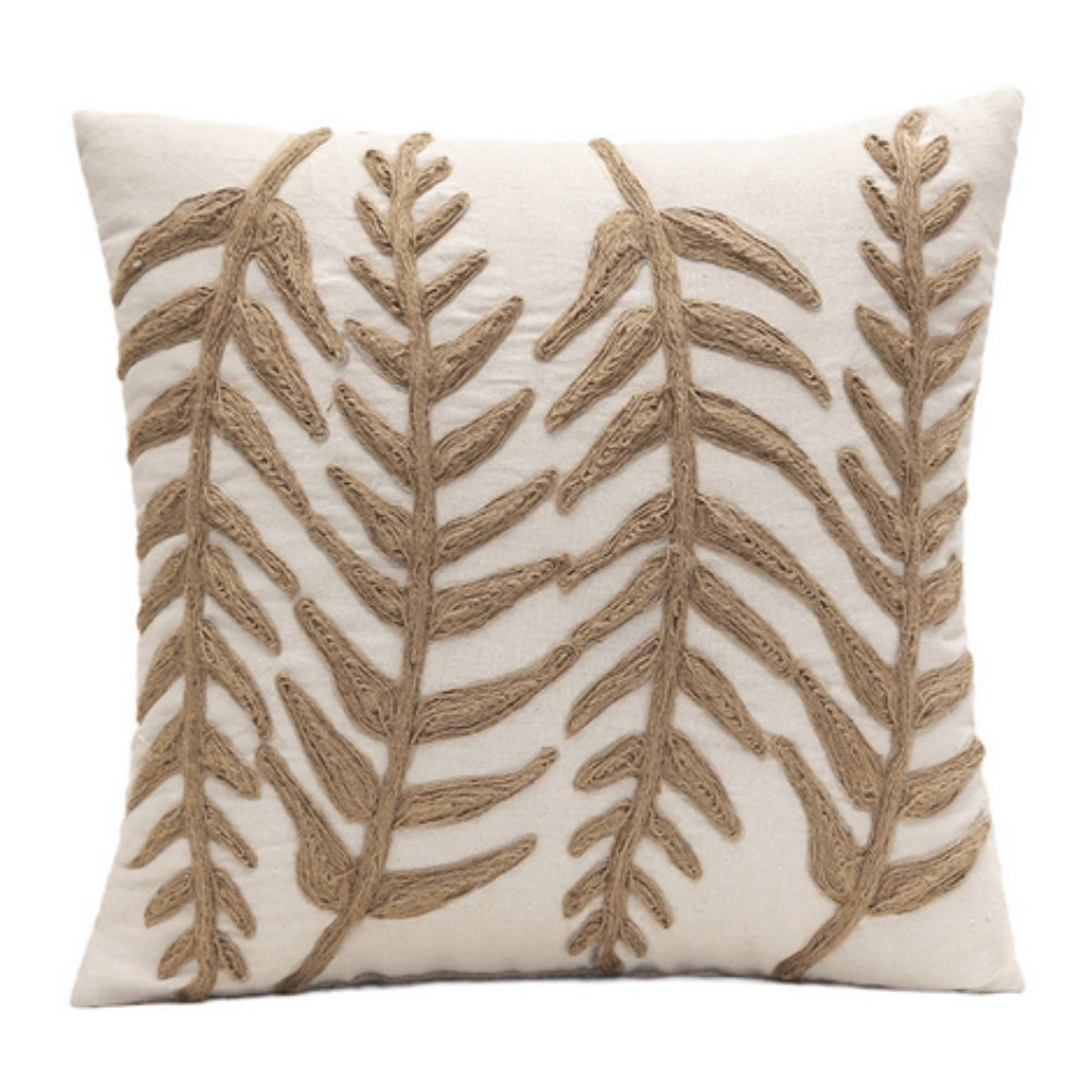 Leaf Embroidery Cushion Cover — alternate angle view