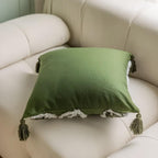 Plush Leaf With Tassel Cushion Cover — lifestyle shot