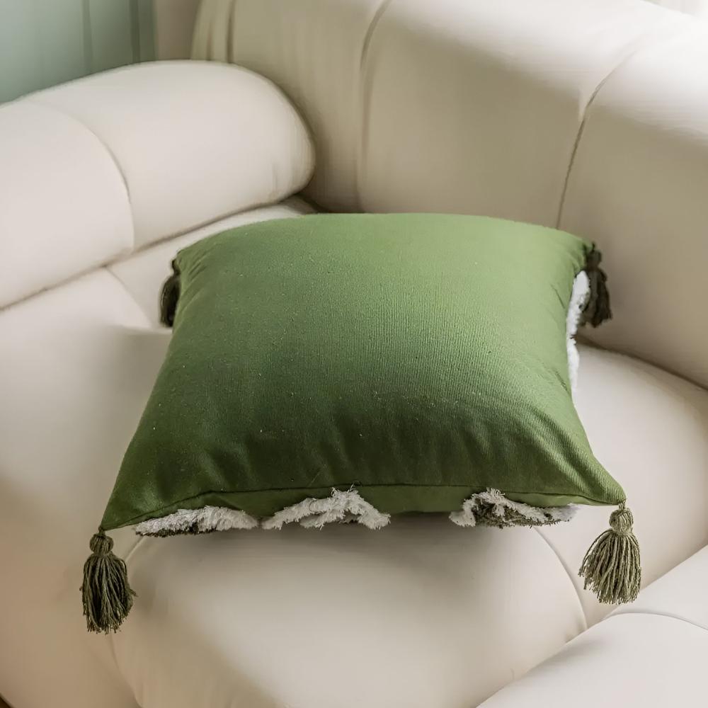 Plush Leaf With Tassel Cushion Cover — lifestyle shot