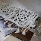 Farmhouse Chic Linen Geometric Curtain — product detail view