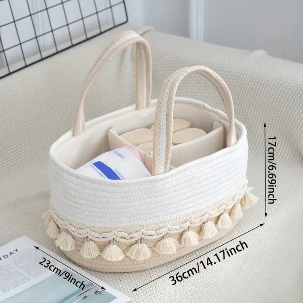 Lace Trim Baby Caddy Organiser — material texture close-up