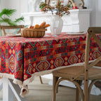 Oasis Dunes Boho Tablecloth — product in use