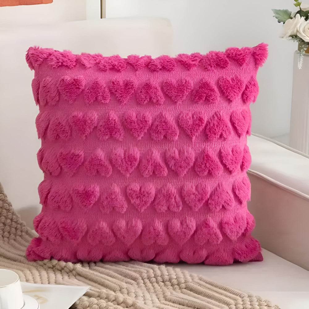 Plush Heart Cushion Cover — product close-up