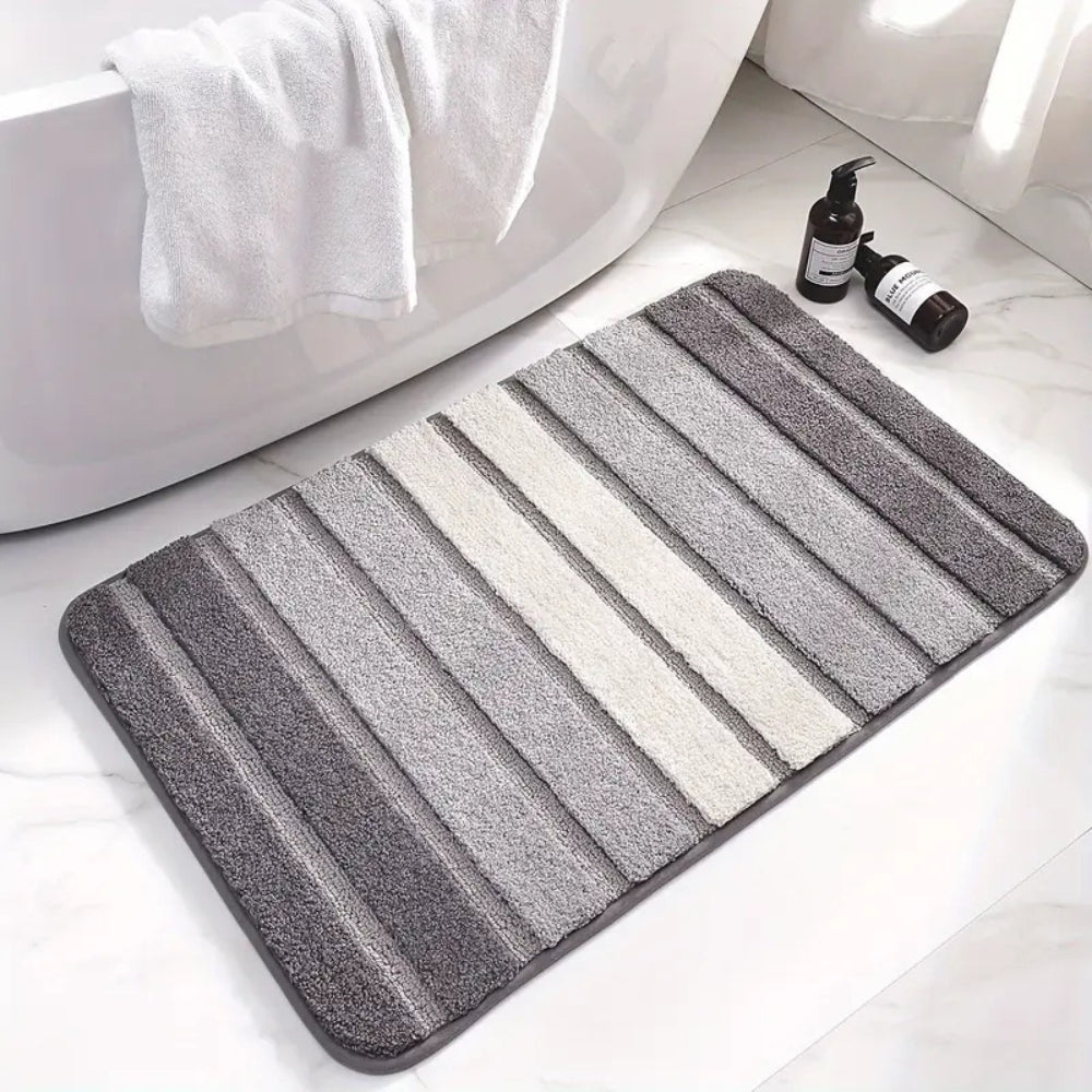 Lumiére Striped Absorbent Bath Mat — lifestyle shot
