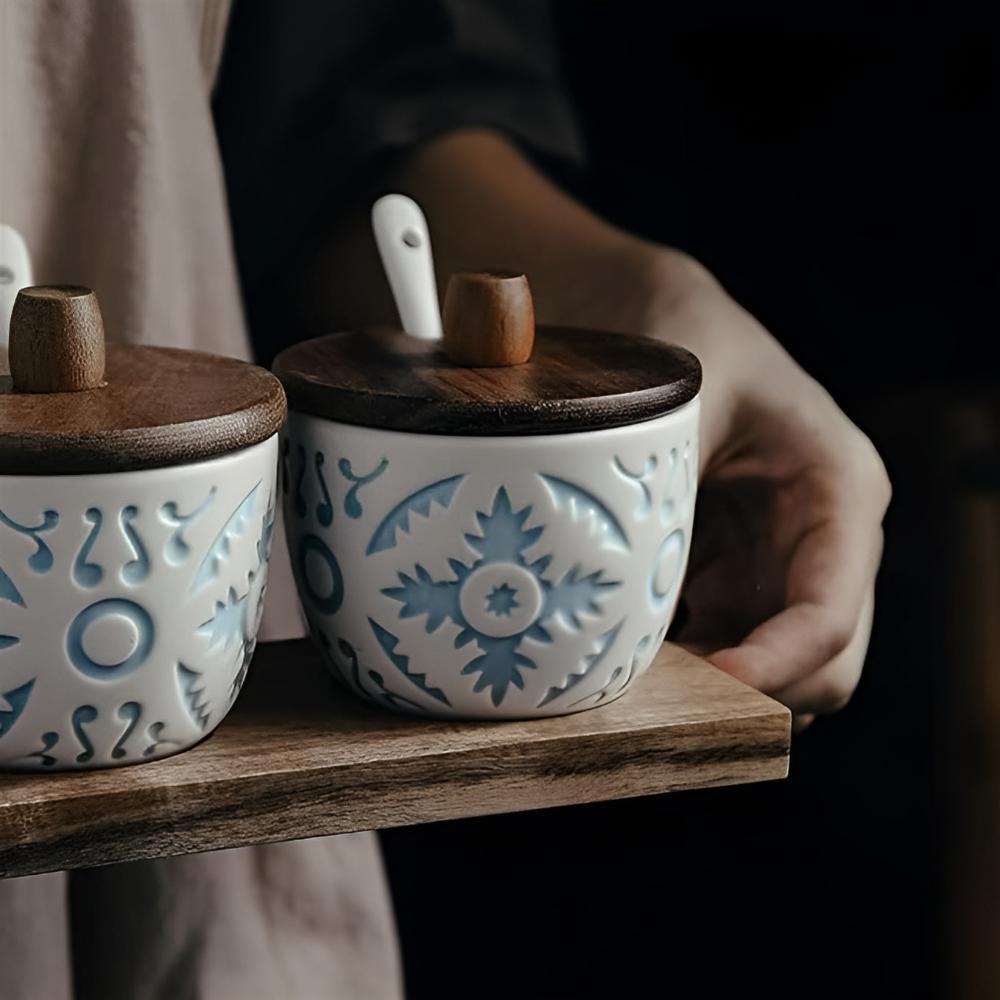 Ceramic Spice Jars Set — product in use