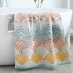 Shell Print Jacquard Cotton Bath Towel — alternate angle view