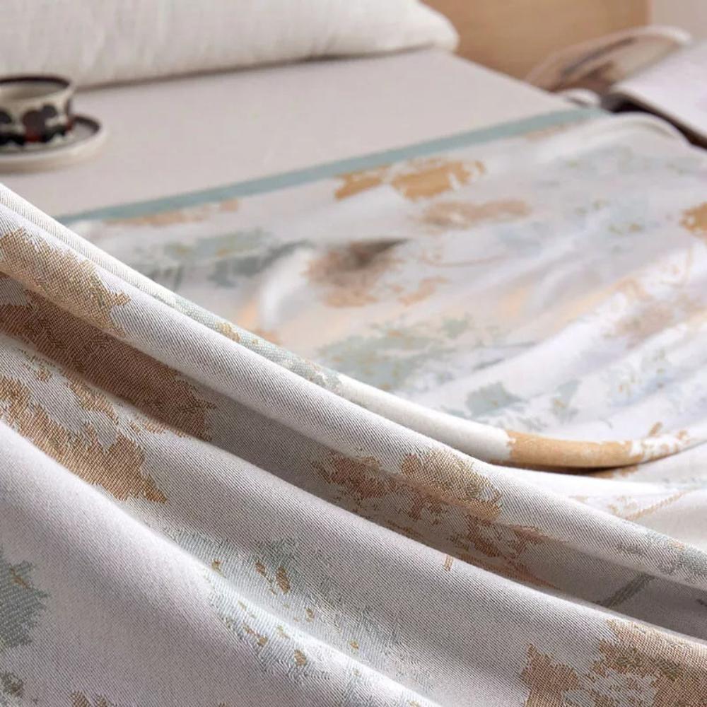 Elegant Leaf Bamboo Fiber Cooling Blanket — product detail view
