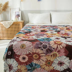 Vintage Flora Woven Tasseled Blanket — product detail view
