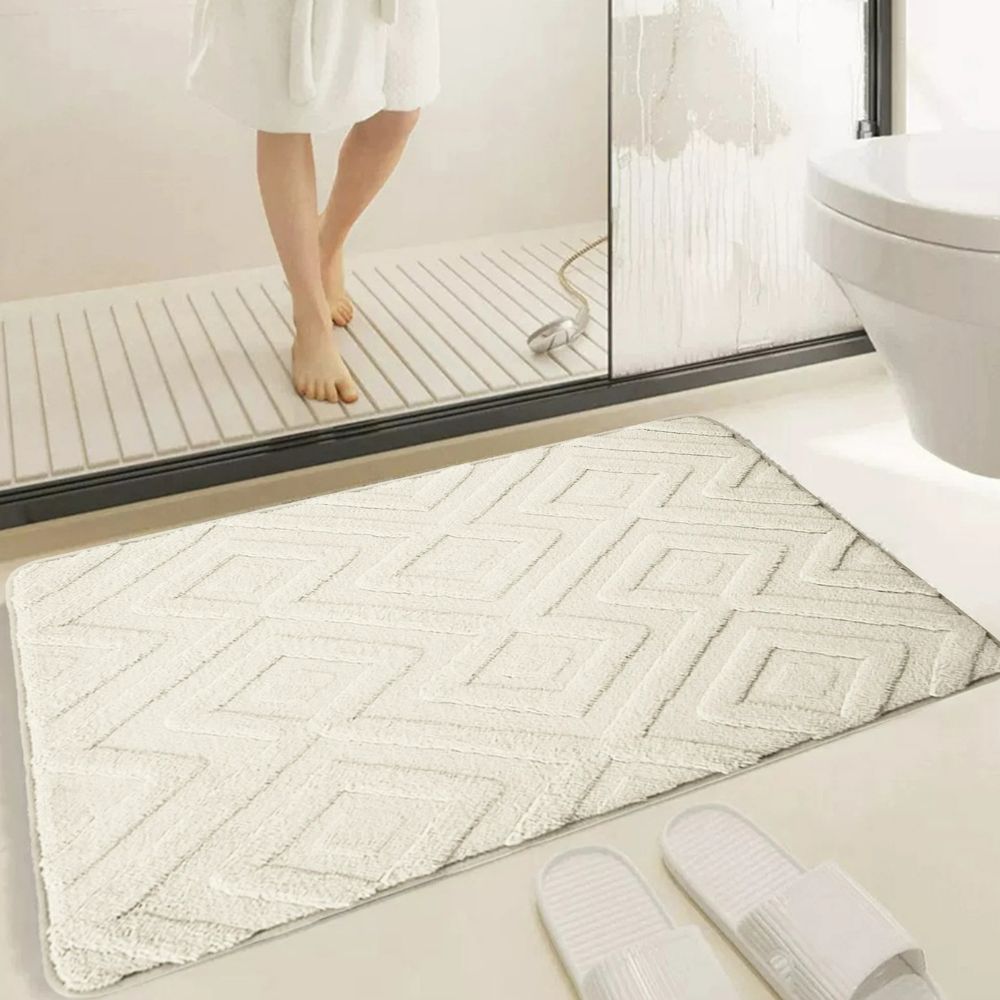 Diamond Jacquard Bath Mat — product detail view