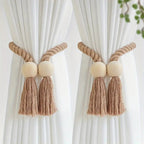 Wooden Bead Tassel Curtain Tie Back | 2Pcs Set — main product photo