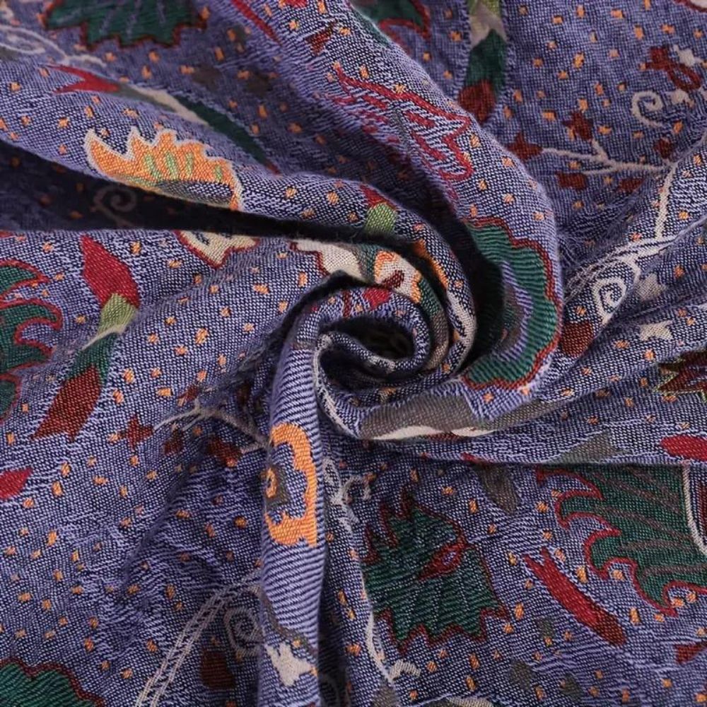 Peacock Tassel Cotton Blanket — product in use