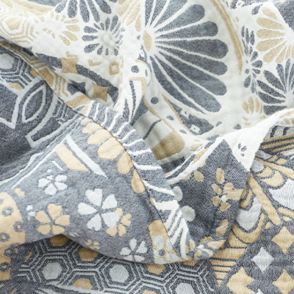 Joyful Haven Four-Layer Cotton Blanket — product in use