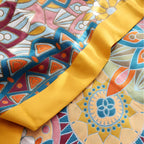 Moroccan Floral Jacquard Cotton Blanket — product detail view