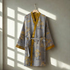 Pure Cotton Rustic Elegance Kimono Bathrobe — product detail view