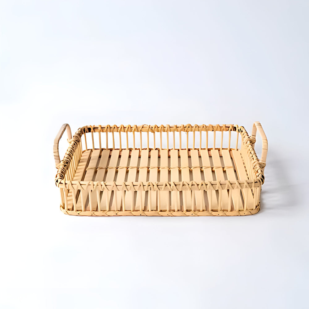 Rustic Weave Rattan Tray — product detail view