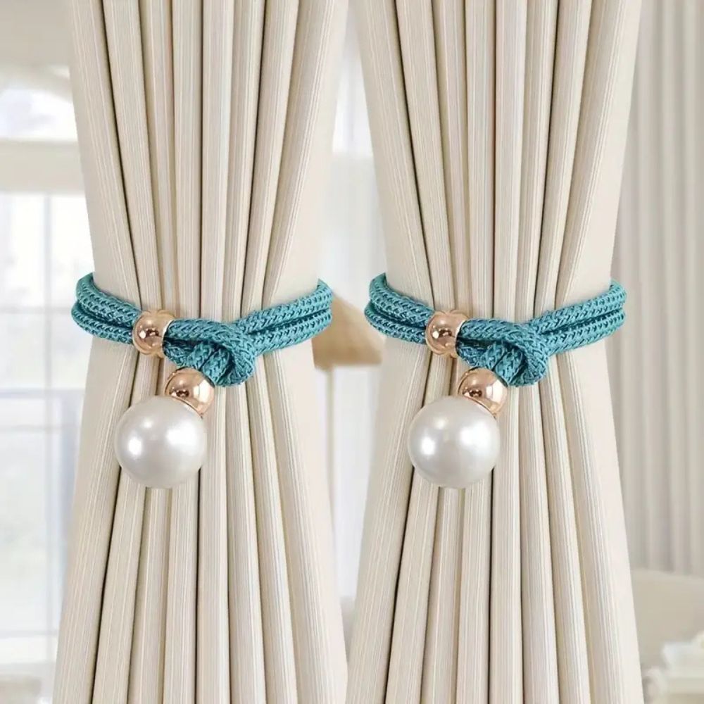 Lustrous Pearl Curtain Tie Back | 2 Pcs Set — product detail view