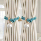 Lustrous Pearl Curtain Tie Back | 2 Pcs Set — product detail view