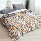 Daisy Dreamer Reversible Tassel Blanket — material texture close-up