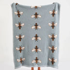Fuzzy Bee Pattern Throw Blanket — product detail view