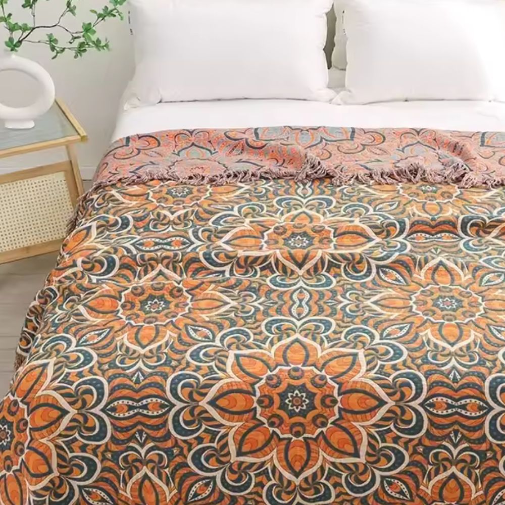 Sienna Sun Cotton Blanket — product detail view