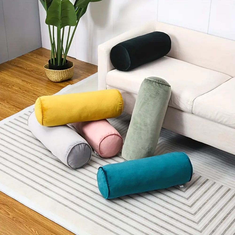 Plush Velvet Bolster Cushion — product detail view
