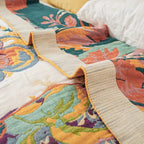 Sienna Floral Bloom Cotton Blanket — alternate angle view