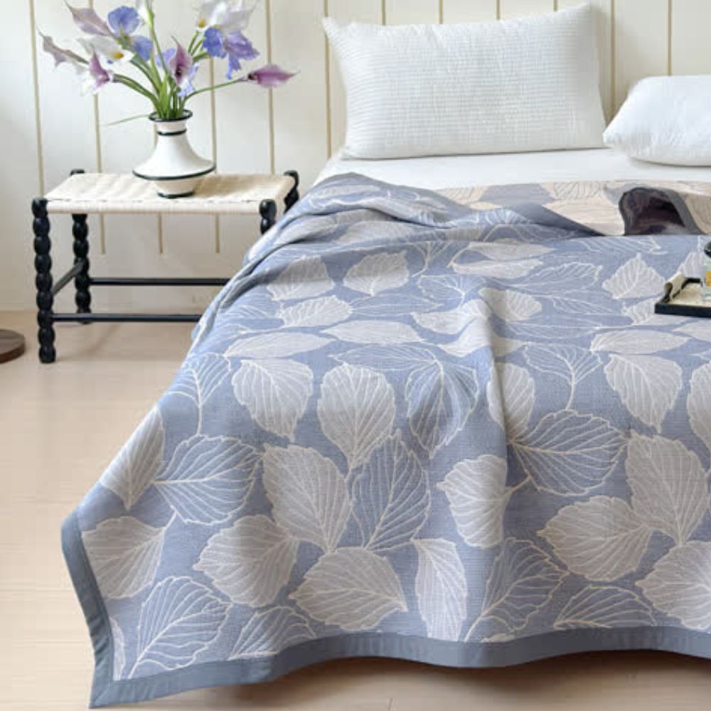 Mulberry Leaf Cotton Triple Gauze Blanket — product in use