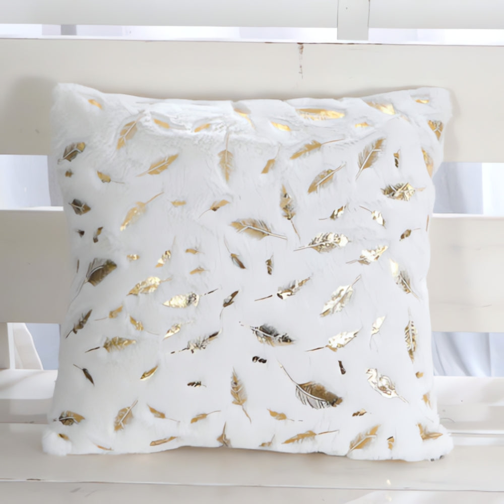 Golden Leaf Velvet Cushion Covers — size and scale reference