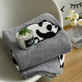 Kawaii Panda Knitted Blanket — alternate angle view