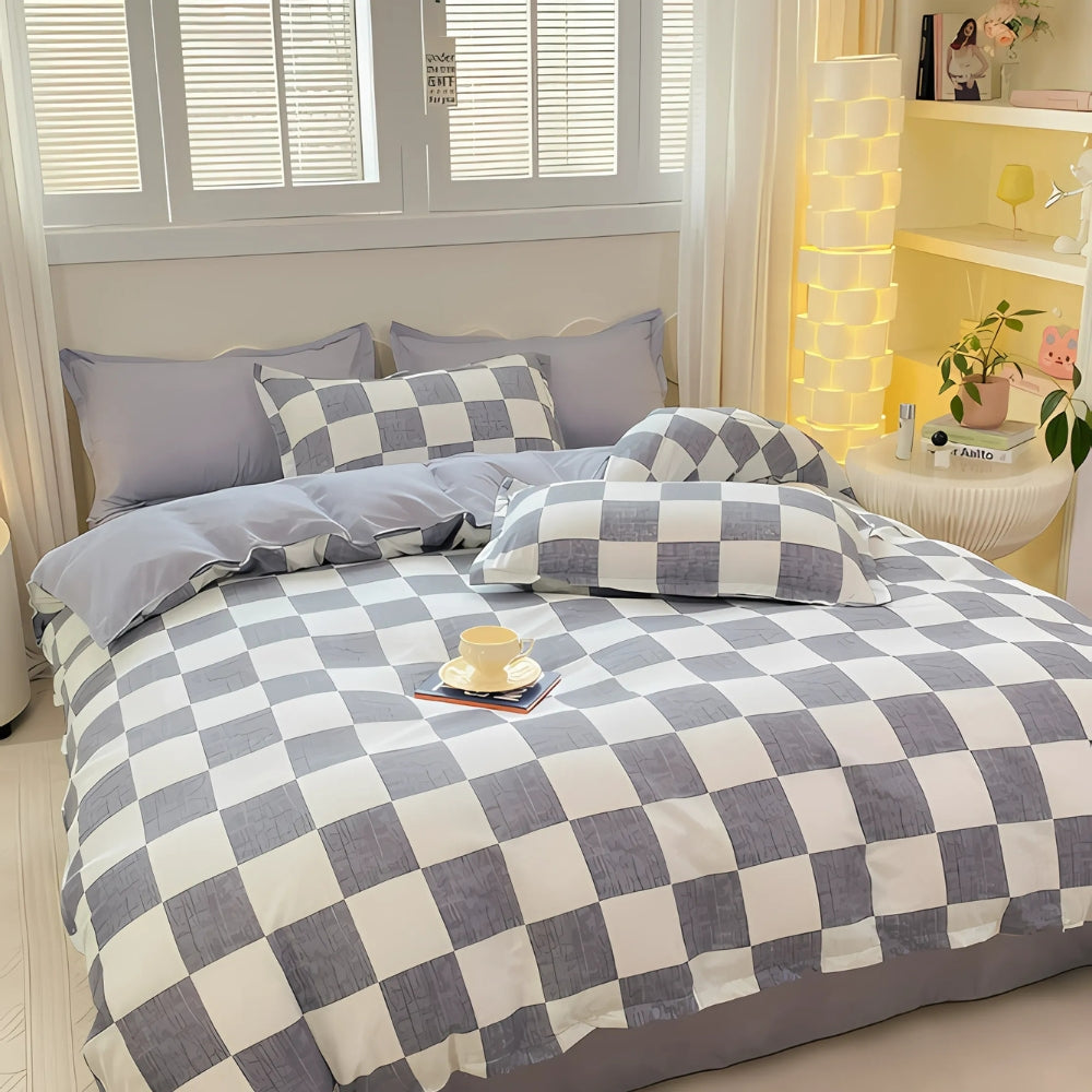 Chateau Checkered Bedding Set | 3pcs Set — alternate angle view