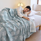 Four Clover Leaf Cotton Blanket — product close-up