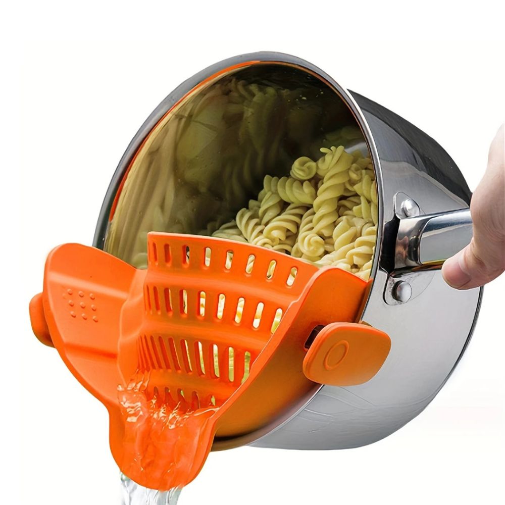 Clip-On Kitchen Strainer — product in use