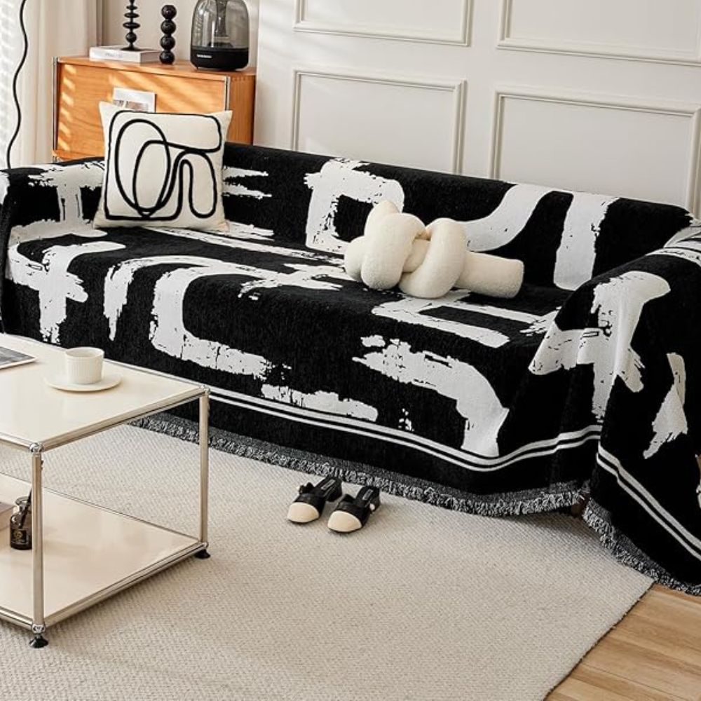 Brushstroke Art Sofa Cover — product close-up