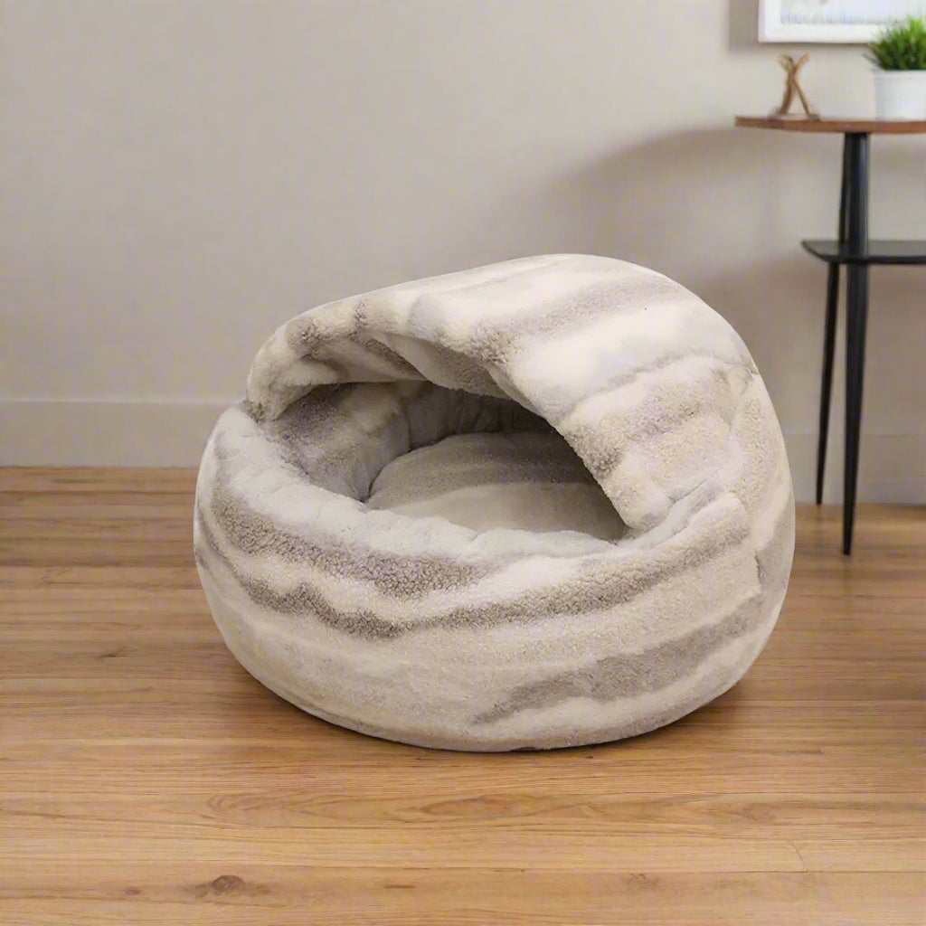 Lavish Marble Striped Pet Bed — alternate angle view