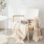 Snug Knit Woven Tassel Blanket — lifestyle shot