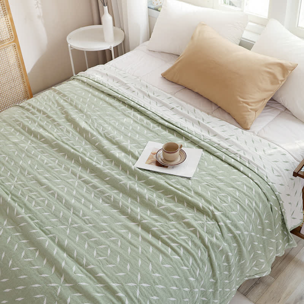 Ultimate Comfort Leaf Gauze Blanket — product in use