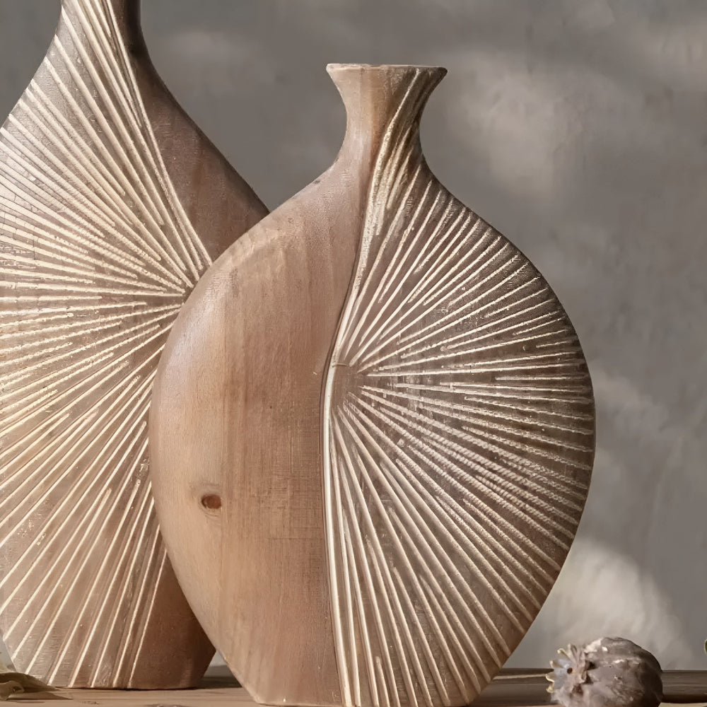 Sierra Grove Wooden Vase — product close-up