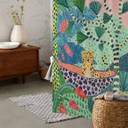 Tropical Cheetah Shower Curtain — product detail view