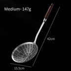 Stainless Steel Wooden Strainer Ladle — product feature detail