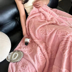 Butterfly Jacquard Flannel Blanket — product in use