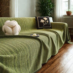Herringbone Chenille Tassels Sofa Cover — product detail view
