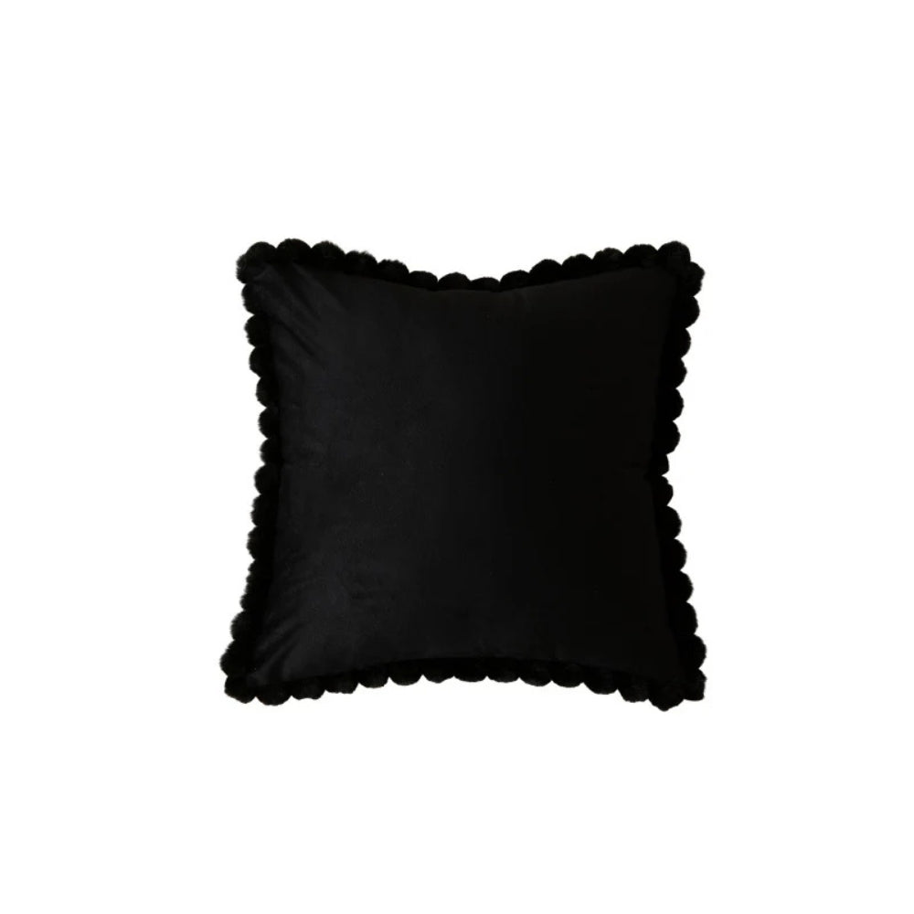Velvet Pom-Pom Trim Cushion Cover — lifestyle shot