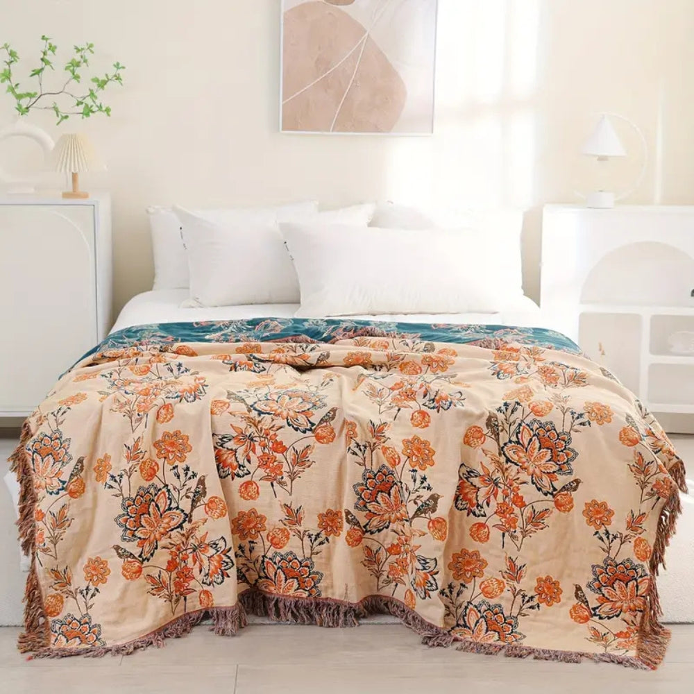 Rustic Cosy Boho Throw Blanket — product detail view