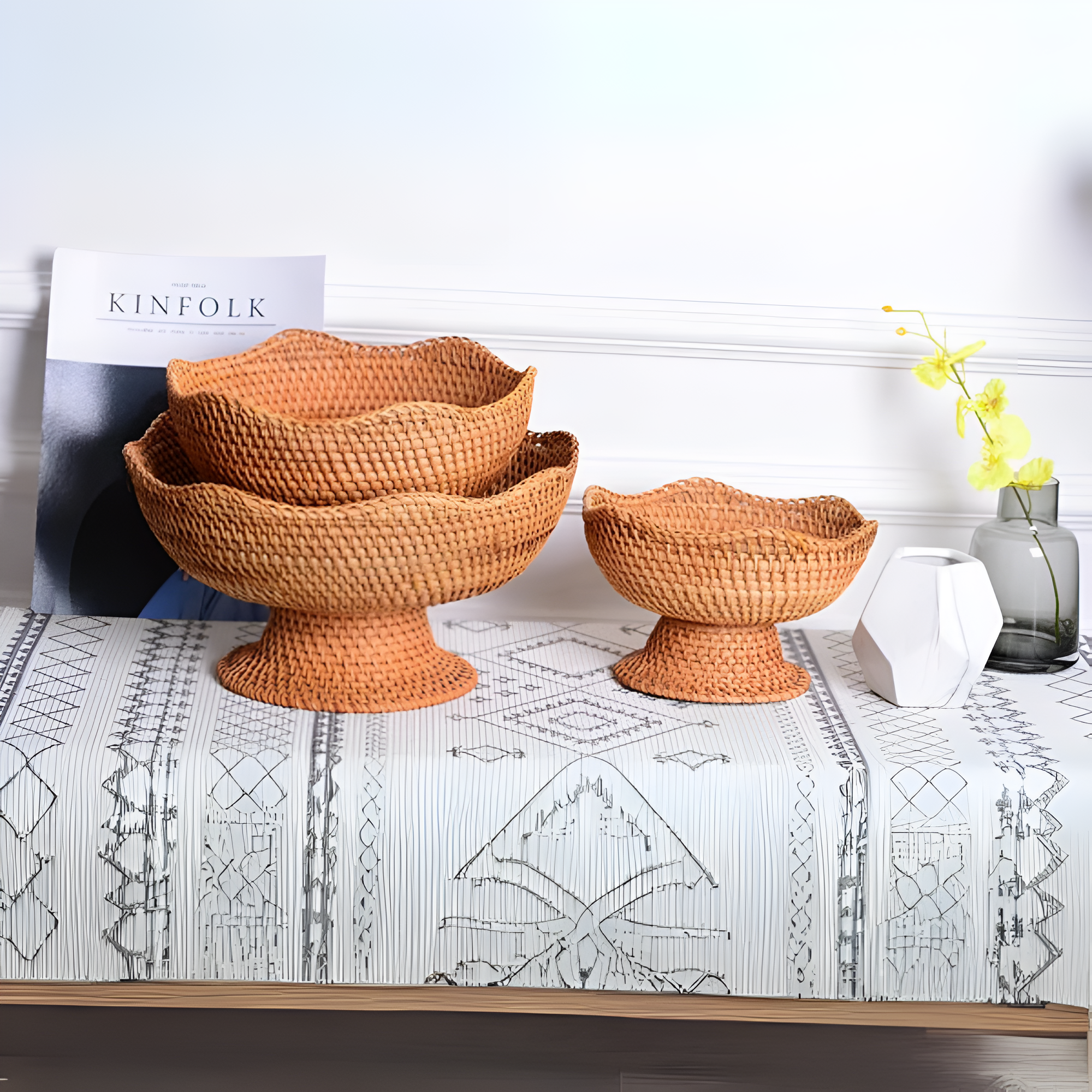 Natural Rattan Handwoven Fruit Basket — product detail view