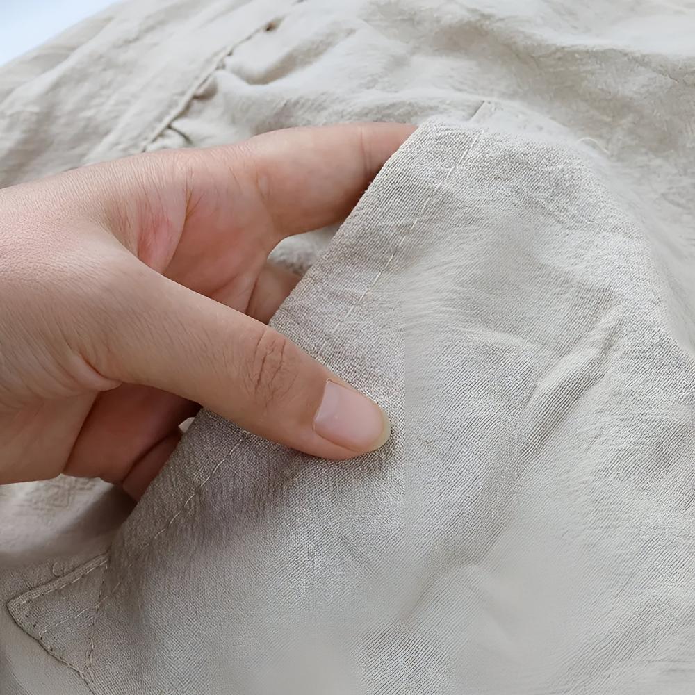 Rustic Ruffle Linen Apron — product in use