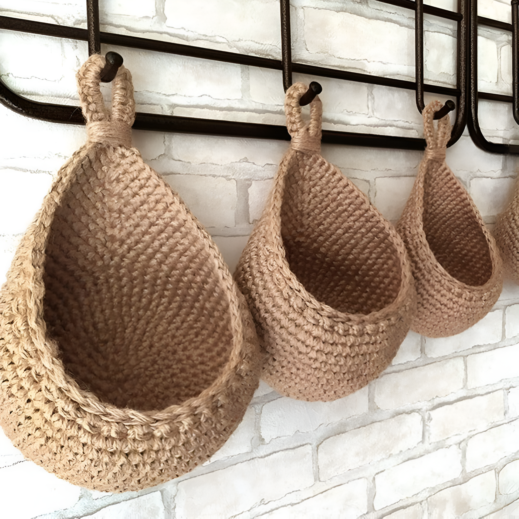 Handcrafted Boho Hanging Basket — product in use