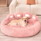 Furry Paw-Shaped Pet Bed — size and scale reference