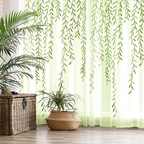 Willow Leaf Strip Window Curtains — product in use